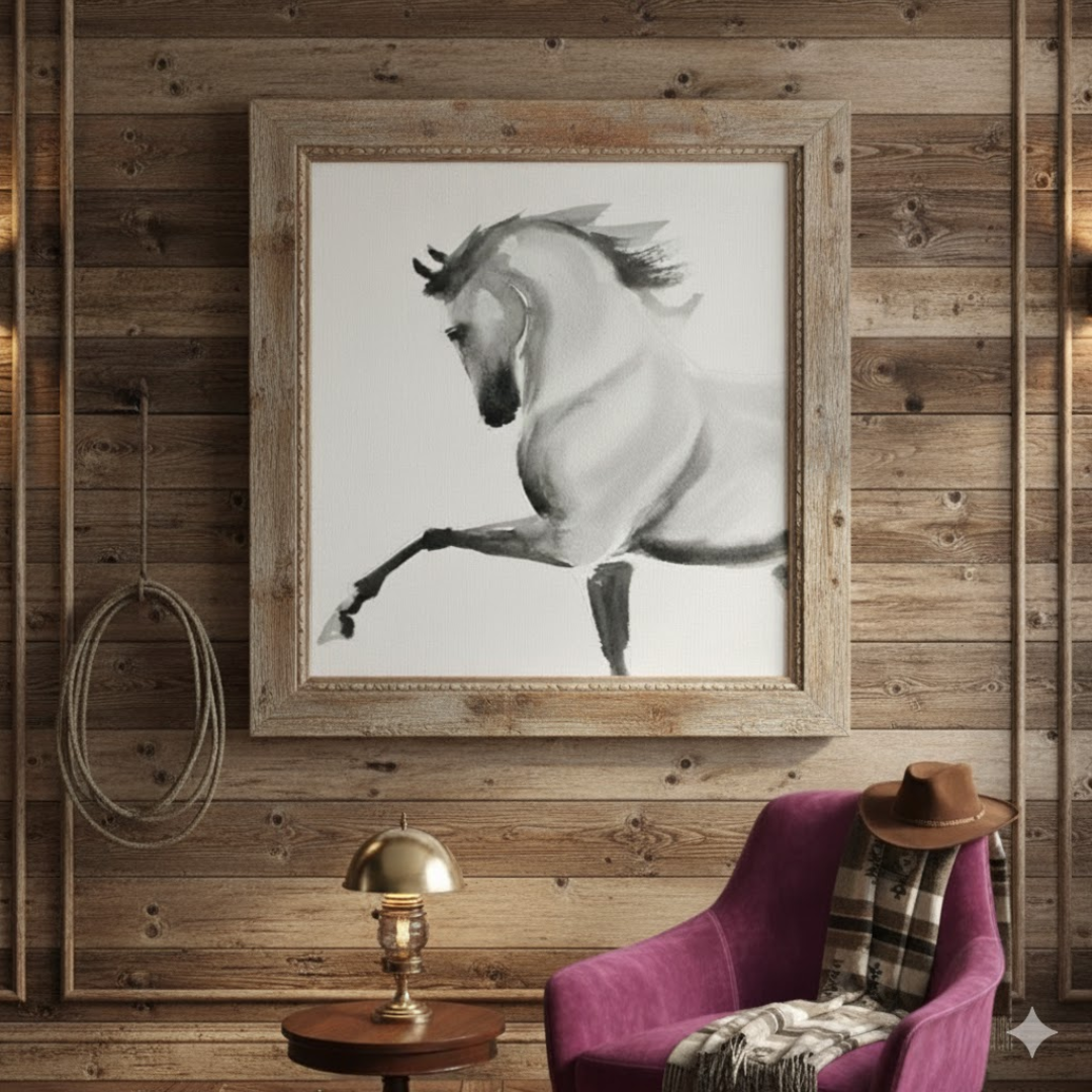 #07 Quadro Cavalo Black & White
